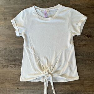 Alya White Tie-Front Top